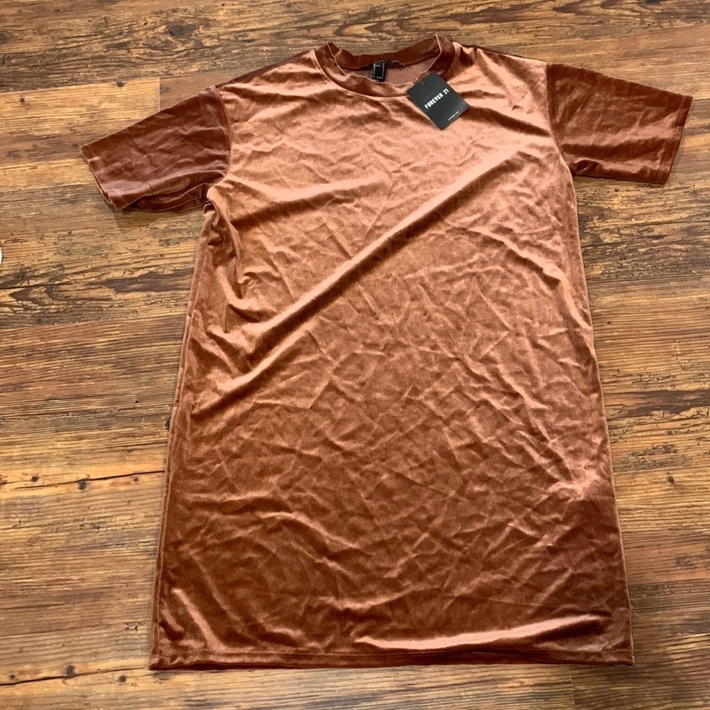 Velour rust colored t-shirt dress! NWT